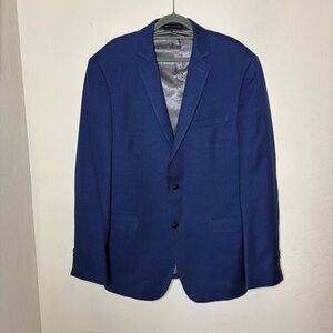 Perry Ellis Portfolio Slim Fit Blue Pindot Blazer Size 44L